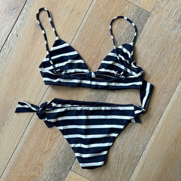 Faithfull the Brand Navy Stripe Bikini Size Small - Picture 5 of 6